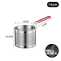 1PC Stainless Steel Fried Mesh Kitchen Fry Basket Cooking Basket Fry Pan Oil Pan Strainer Noodle Spoon Colander French Fries