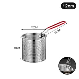 1PC Stainless Steel Fried Mesh Kitchen Fry Basket Cooking Basket Fry Pan Oil Pan Strainer Noodle Spoon Colander French Fries
