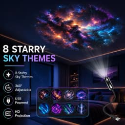Starry Sky Nebula Projector Light, USB Night Light for Bedroom Living Room