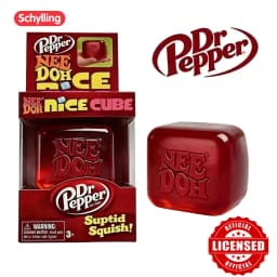 Dr Pepper X NeeDoh Nice Cube Squishy Soft Squeeze Fidget Cube Stress Relief Anxiety Relief Sensory Toy for Kids and Adults