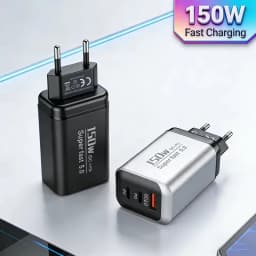 Lenovo 150W 3-Port Fast Charger PD QC3.0 Wall Charger USB-C Adapter For iPhone Samsung Xiaomi Multi Plug EU/US/UK Charger