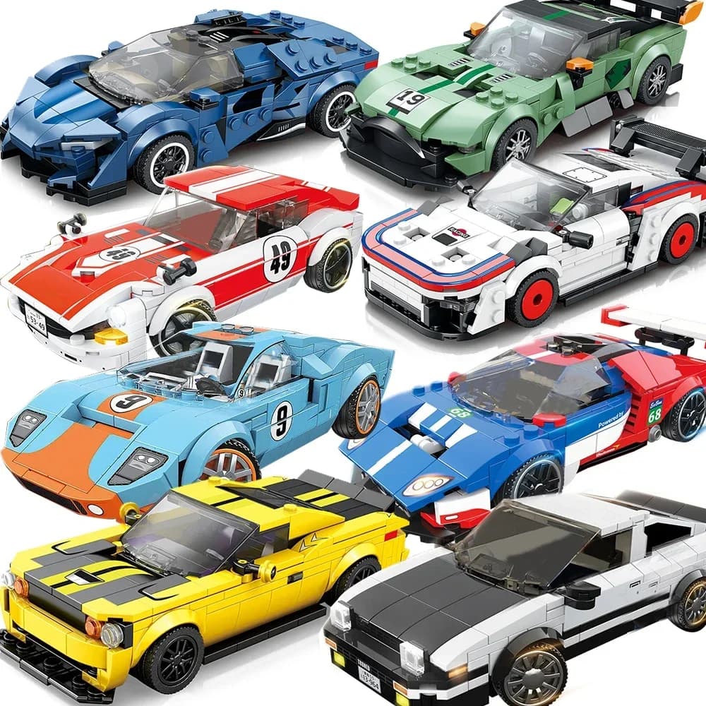 City Car Vehicle Speed  Racer Building Blocks Brick Racing Super Technique Car Moc Creative Garage Set Educational Toys