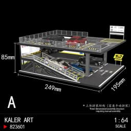 1/64 Scale Car Parking Lot Realistic Miniatures Garage Diorama Scenery Models Car Repair Shop Scene Display Car Garage Model Set
