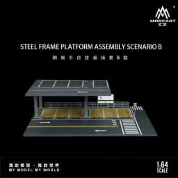 1/64 Scale Car Parking Lot Realistic Miniatures Garage Diorama Scenery Models Car Repair Shop Scene Display Car Garage Model Set