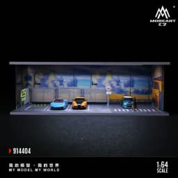 1/64 Scale Car Parking Lot Realistic Miniatures Garage Diorama Scenery Models Car Repair Shop Scene Display Car Garage Model Set