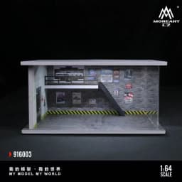 1/64 Scale Car Parking Lot Realistic Miniatures Garage Diorama Scenery Models Car Repair Shop Scene Display Car Garage Model Set