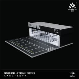 1/64 Scale Car Parking Lot Realistic Miniatures Garage Diorama Scenery Models Car Repair Shop Scene Display Car Garage Model Set