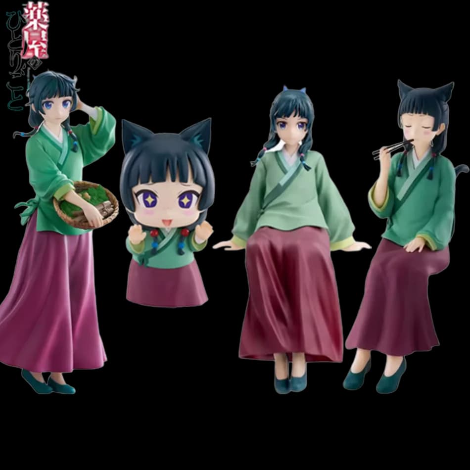 The Apothecary Diaries Maomao Figure - 4 Kinds Pose Anime Statue, Collectible Desktop Display Model with Base, Official Gift