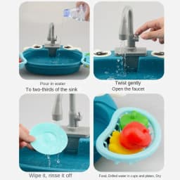 Play House Toys Pretend Play Children's Kitchen Wash Basin Sink Kids Kitchen Set Toy For Boys Girls Kids Gifts