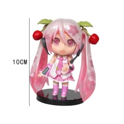 Hot Sold Hatsune Miku Figure Mini Character Ornaments Kawai Pink Green Hatsune Home Collection Desk Decoration Toy