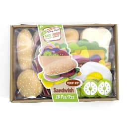 28PCS Felt Food Burger Sandwich Food Set Children Pretend Play Toys Food Sandwich Toys Children's Kitchen Role Playing Gifts