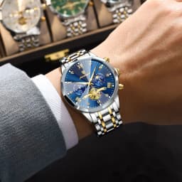 POEDAGAR Luxury Men Watch Top Original Waterproof Luminous Chronograph Man Wristwatch Stainless Steel Quartz Men's Watches Reloj