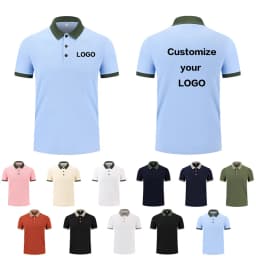 Flip Collar Short Sleeved Contrasting Collar Quick Drying Polo Shirt Printed Logo Embroidered Men's Sportswear Customization