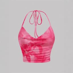 Tie-dye Print Halter Top for Women Y2K Clothes Sexy Backless Drape V-neck Crop Top Streetwear Summer Spice Girls Versatile Camis