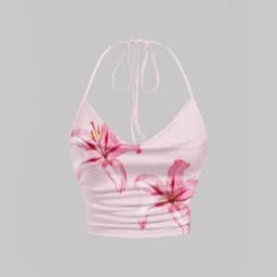 Tie-dye Print Halter Top for Women Y2K Clothes Sexy Backless Drape V-neck Crop Top Streetwear Summer Spice Girls Versatile Camis