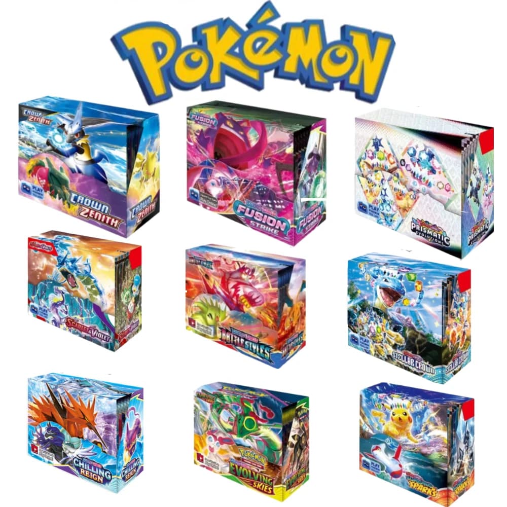 360PSC Pokémon TCG Card Game Booster Box 151 Crown Zenith Fusion Strike Prismatic Evolving Skies Battle Styles Collectible Gift