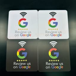 10*10cm NFC Table Sticker Google Review Sticker PVC 13.56MHz Programmable Waterproof Review Us on Google Adhesive NFC Tag
