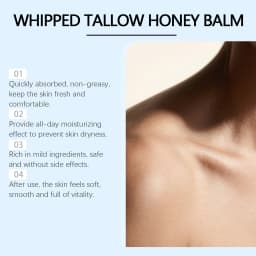Ghk-Cu Beef Tallow Honey Balm Repair Dry Skin Deep Hydration Nourish Non-Greasy Brightening Even Skin Whipped Tallow Honey Cream