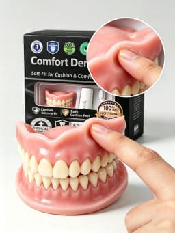 2026 New Instant Smile Moldable Silicone Denture Kit, Natural Ivory Upper & Lower False Teeth With Toothbrush & Toothpaste