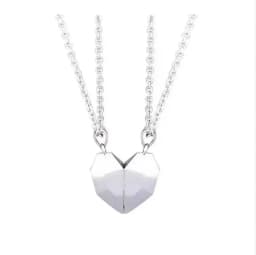 Love Magnet Couple Color Matching Necklace Simple Creative Wishing Stone Heartbreak Stitching-2 Pendant Men and Women