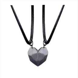 Love Magnet Couple Color Matching Necklace Simple Creative Wishing Stone Heartbreak Stitching-2 Pendant Men and Women