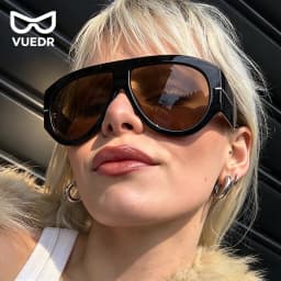2026 Oversized Pilot Sunglasses for Women Men UV Protection Stylish Eyewear Thick Frame Unique Luxury Designer Sun Glasses Shade