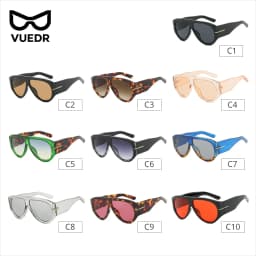2026 Oversized Pilot Sunglasses for Women Men UV Protection Stylish Eyewear Thick Frame Unique Luxury Designer Sun Glasses Shade