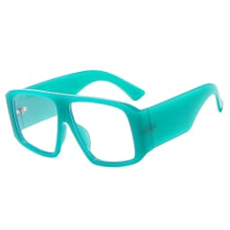 SO&EI Fashion Square Sunglasses Women Clear Gradient Shades UV400 Retro Men Wide Legs Trending Punk Sun Glasses