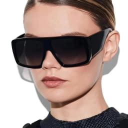 SO&EI Fashion Square Sunglasses Women Clear Gradient Shades UV400 Retro Men Wide Legs Trending Punk Sun Glasses