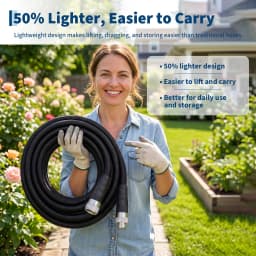 25/50/75/100 FT Non-Expandable Garden Hose, Lightweight Water Hose With TPE Inner Tube, Anti-Kink Braided Hose For Car Wash Yard Patio