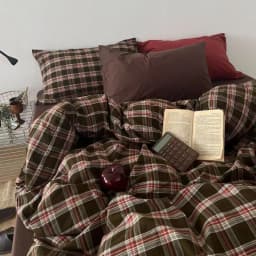 Pink Duvet Cover Set Classic Plaid Twin Queen Size Girls Boys Flat Sheet Pillowcase No Filler Soft Home Decor Bedding Set