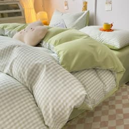Pink Duvet Cover Set Classic Plaid Twin Queen Size Girls Boys Flat Sheet Pillowcase No Filler Soft Home Decor Bedding Set