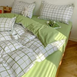 Pink Duvet Cover Set Classic Plaid Twin Queen Size Girls Boys Flat Sheet Pillowcase No Filler Soft Home Decor Bedding Set