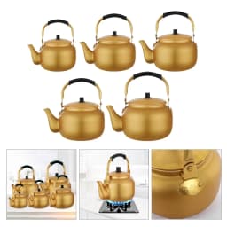 Aluminum Water Kettle Teapot Anti Scald Handle Lightweight Portable Gold Gas Stove Kettle for Household Outdoor Camping Camping