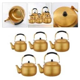 Aluminum Water Kettle Teapot Anti Scald Handle Lightweight Portable Gold Gas Stove Kettle for Household Outdoor Camping Camping