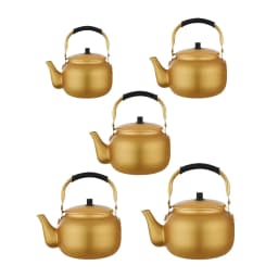 Aluminum Water Kettle Teapot Anti Scald Handle Lightweight Portable Gold Gas Stove Kettle for Household Outdoor Camping Camping