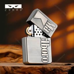 Marlboro Relief Kerosine Lighter, Vintage Grinding Wheel Lighter, High-end Gift, Men's Cigarette Lighter