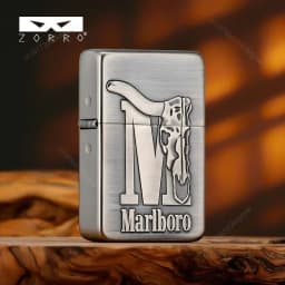 Marlboro Relief Kerosine Lighter, Vintage Grinding Wheel Lighter, High-end Gift, Men's Cigarette Lighter