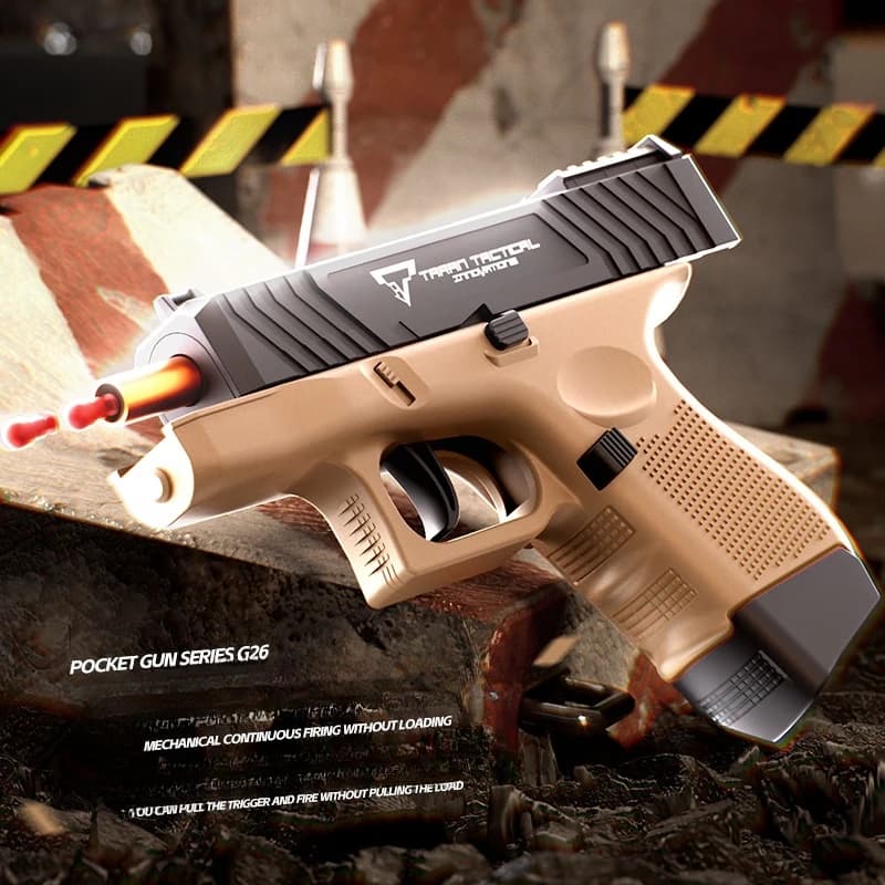 TTI Manual Mini G26 Pocket Toy Gun Continuous Shell Throwing Model Soft Bullet Launcher BlowBack Airsoft Small Pistol