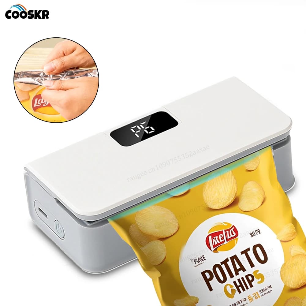 Plastic Bags Sealer Mini Heat Bag Sealing Machine 2 in 1 Heat Bag Sealer Food Packaging Sealing Machine Portable Bags Sealer