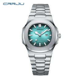 CRRJU Top Luxury Brand Man Watch Sports Waterproof Luminous Date Men Wristwatch Square Dial Quartz Men's Watches High Quality