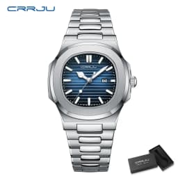 CRRJU Top Luxury Brand Man Watch Sports Waterproof Luminous Date Men Wristwatch Square Dial Quartz Men's Watches High Quality