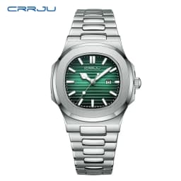 CRRJU Top Luxury Brand Man Watch Sports Waterproof Luminous Date Men Wristwatch Square Dial Quartz Men's Watches High Quality