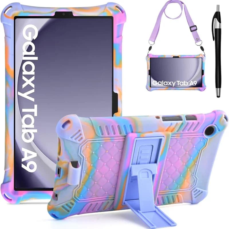 Tablet Cover For Samsung Galaxy Tab A11+A9+11"plus Case SM-X210 X215 X230 A9 8.7 SM-X110/X130 Soft Silicon Kids Stand funda capa