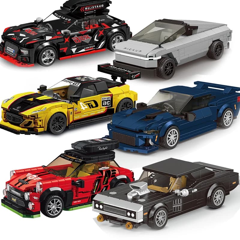 Technical Speed Car MOC City Vehicle Racing Car Rally Building Blocks Bricks Set Retro Ornament Diy Toys For Adults Gifts