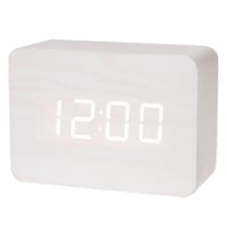 LED Desktop Clock Alarm Decoration Wooden Alarm Watch Table Voice Control Digital Wood Powered Electronic Desktop Clocks