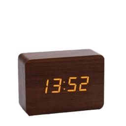 LED Desktop Clock Alarm Decoration Wooden Alarm Watch Table Voice Control Digital Wood Powered Electronic Desktop Clocks
