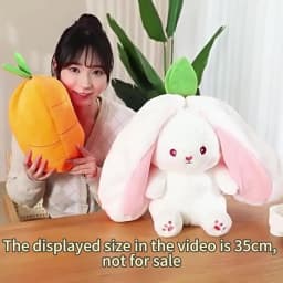 25cm Cute Strawberry Carrot Rabbit Plush Toy Stuffed Creative Into Fruit Transform Baby Cuddly Bunny Doll for Kid Birthday Gift