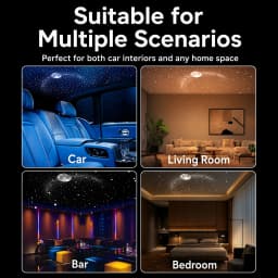 HD 2-in-1 Smart Dynamic 5D Holographic Night Light Projector 360 Rotating Galaxy Light Star Projectors USB Powered Plug and Play