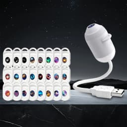 HD 2-in-1 Smart Dynamic 5D Holographic Night Light Projector 360 Rotating Galaxy Light Star Projectors USB Powered Plug and Play
